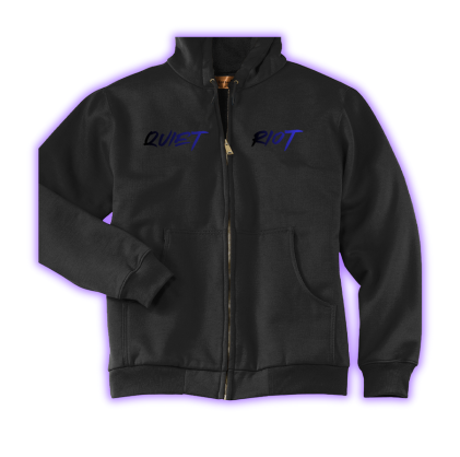 Throttle Therapy Heavyweight Zip-Up Hoodie – Graffiti Back Print (Quiet / Riot Front)